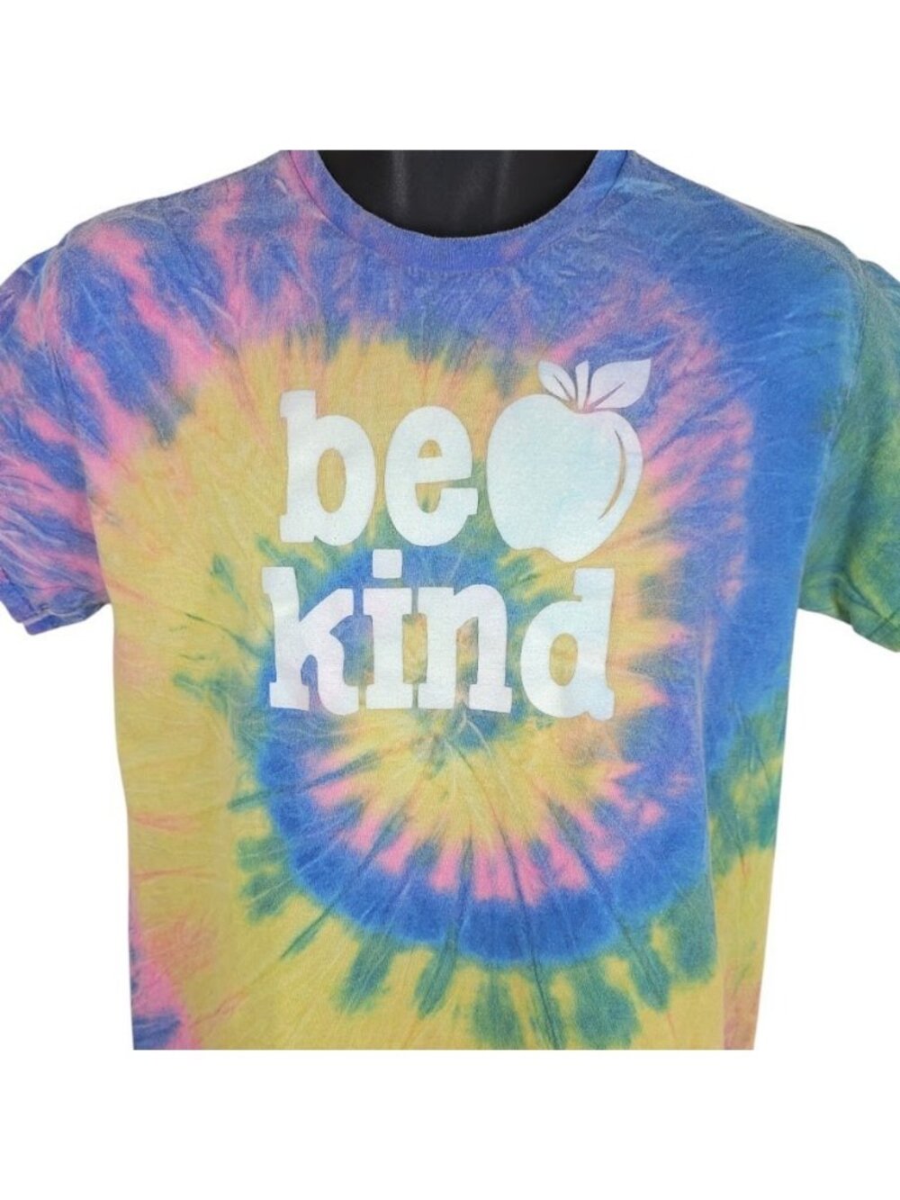 Be Kind T Shirt Mens Size Medium Yellow Blue Pink Tie Dye